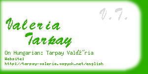 valeria tarpay business card